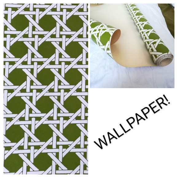 ❌SOLD❌Vintage wallpaper, green, mid-late century - Picture 1 of 6